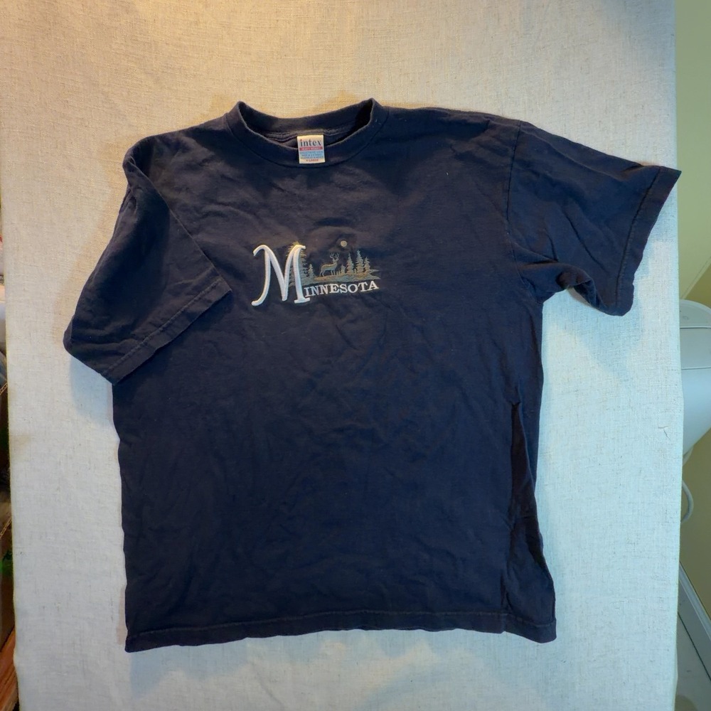 Intex Minnesota Souvenir Graphic T-Shirt Navy Blue Size XL